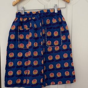 Hello Simone Blue Floral Button-Front Skirt size 10 buttons detail